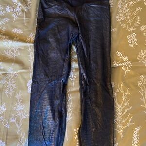 Iridescent Snake Skin Black Leggings